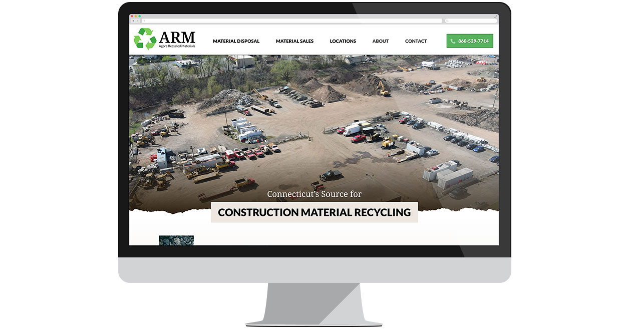 Agora Recycled Materials website screenshot