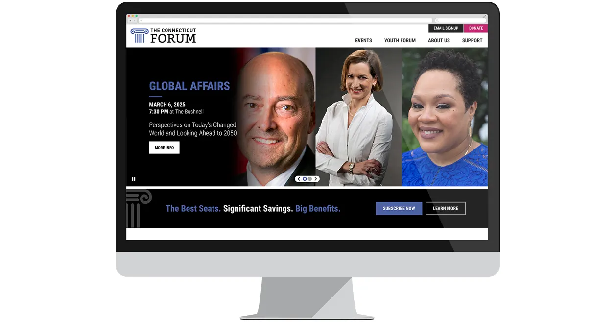 The Connecticut Forum website screenshot