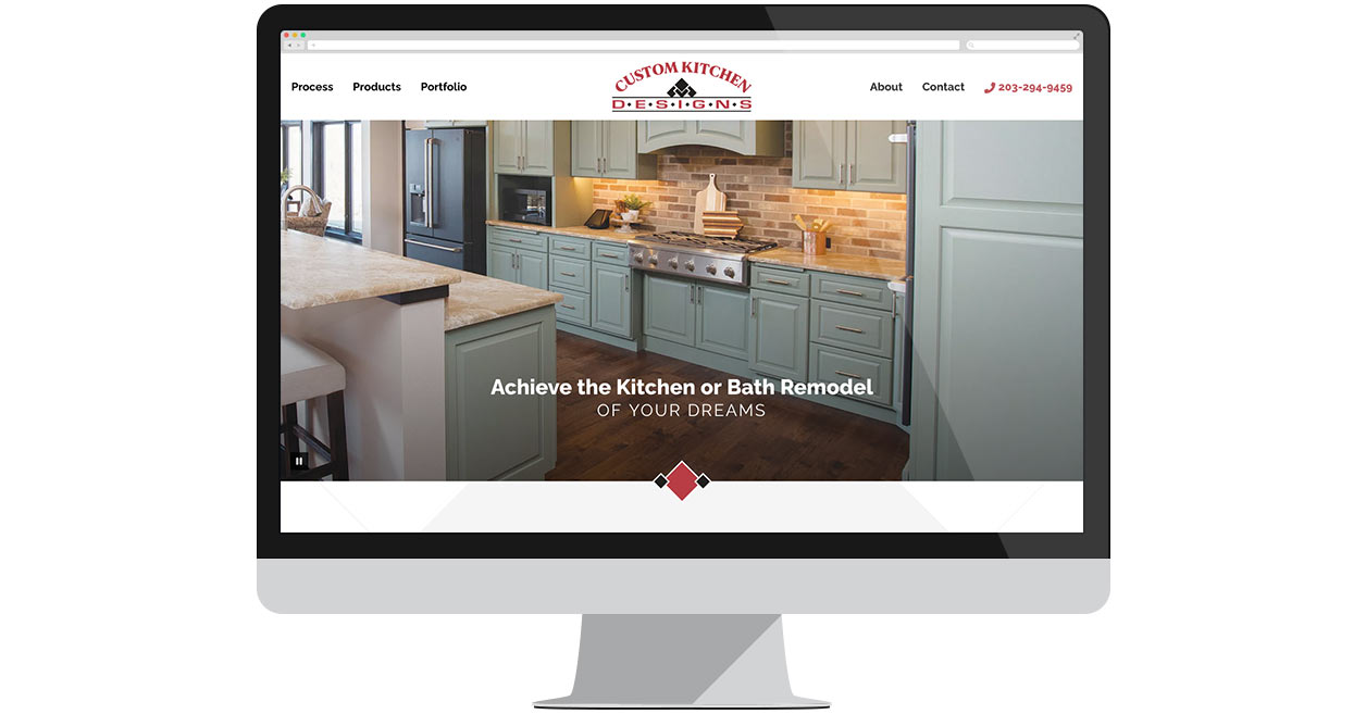 Custom Kitchen Designs website screenshot