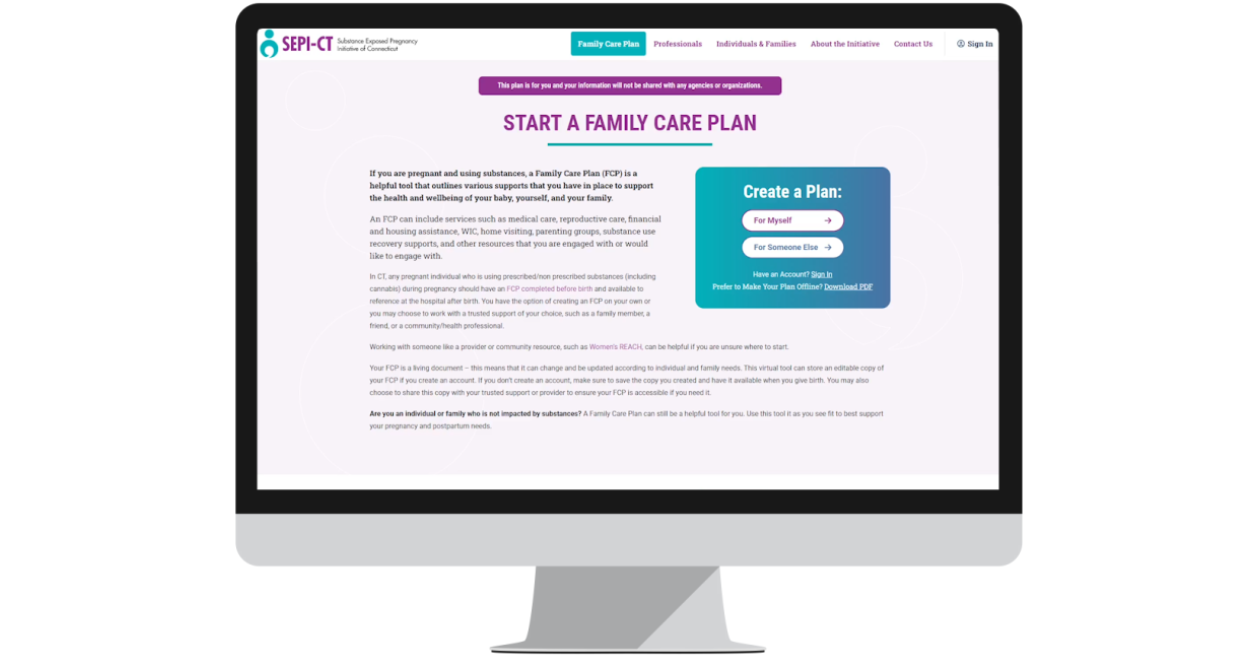 SEPI-CT Launches Family Care Plan Virtual Tool